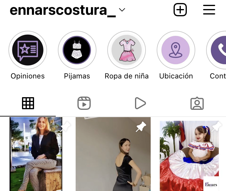 Instagram de  la mejor costurera de San Ramón Alajuela Costa Rica